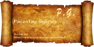 Paczolay György névjegykártya